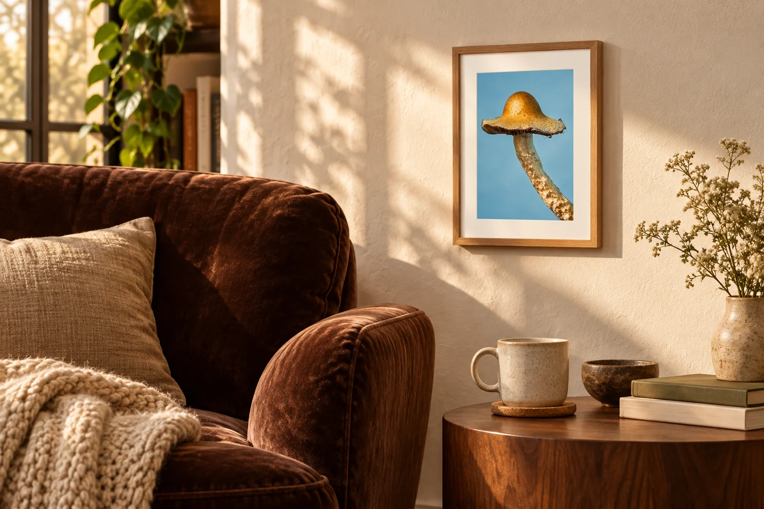 Gold Cap framed print in Red Oak