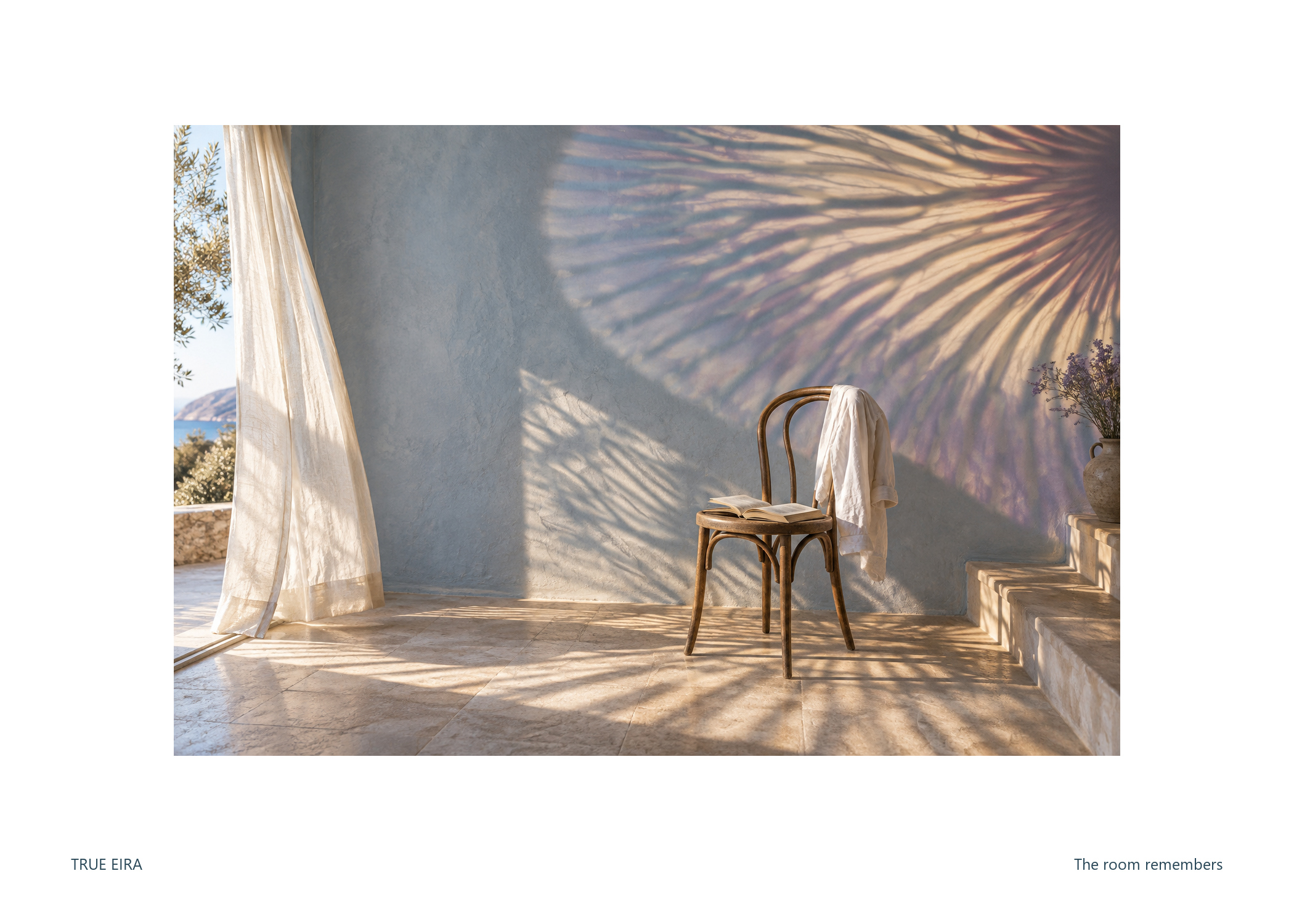 Print layout of The room remembers, with its white paper border